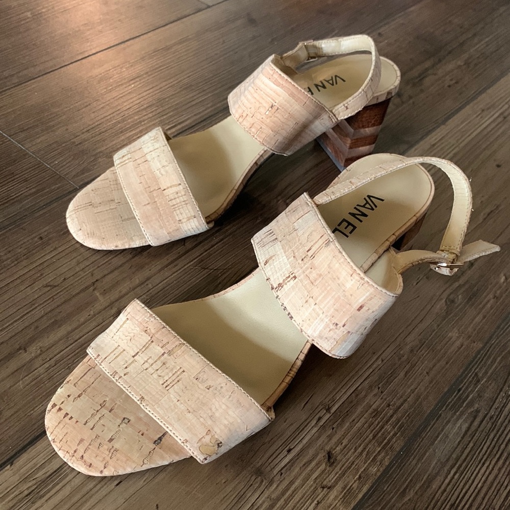 Vaneli Cork Strappy Heeled Sandals